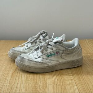 Reebok Club C 85 White Leather Sneakers Classic Retro UK Flag Logo